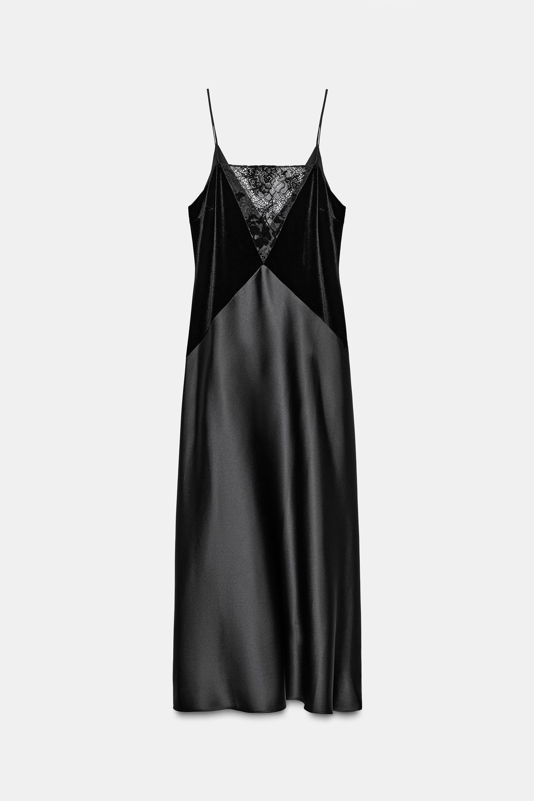 SATIN COMBINATION MIDI DRESS